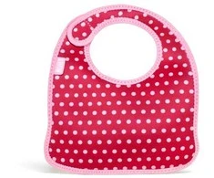 BUILT Mess Mate rinkinys iš 2 kūdikio seilinukų (Baby Rožinė Mini Dots)