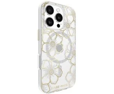 Case-Mate Floral Gems MagSafe – dėklas, skirtas iPhone 16 Pro (auksinis)