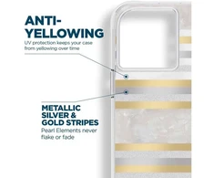 Case-Mate Pearl Stripes MagSafe – perlamutru dekoruotas dėklas skirtas iPhone 14 Pro (Pearl Stripes)