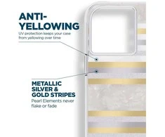 Case-Mate Pearl Stripes MagSafe – perlamutru dekoruotas dėklas skirtas iPhone 14 Pro Max (Pearl Stripes)