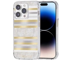 Case-Mate Pearl Stripes MagSafe – perlamutru dekoruotas dėklas skirtas iPhone 14 Pro (Pearl Stripes)