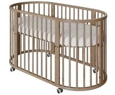 Children s growing 3-in-1 oval cot + mattress New Baby walnut color