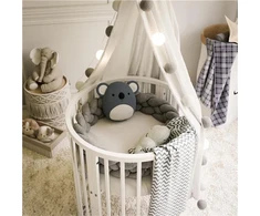 Children s growing 3-in-1 oval cot + mattress New Baby baltas