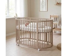 Children s growing 3-in-1 oval cot + mattress New Baby cashmere color