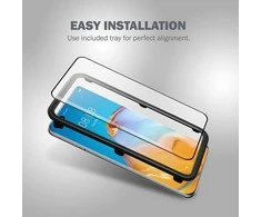 „Crong 3D Armour Glass 9H“ viso ekrano grūdintas stiklas Huawei P40 Pro telefonui + montavimo rėmelis