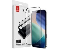 „Crong 3D Armour Glass“ – grūdintas stiklas iPhone 17 Pro telefonui + montavimo rėmelis