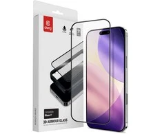 „Crong 3D Armour Glass“ – grūdintas stiklas iPhone 17 + montavimo rėmeliui