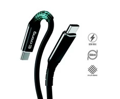 „Crong Armor Link“ – iš USB-C į USB-C 60 W pinto kabelio maitinimo tiekimas greitas įkrovimas 150 cm (juodas)