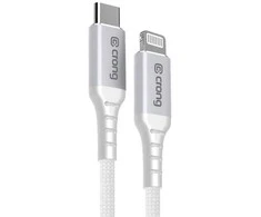 Crong Armor Link – USB-C su žaibo greito įkrovimo MFi laidu 150 cm (baltas)