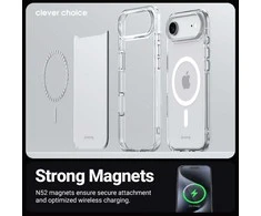 „Crong Clear MAG“ dėklas – „MagSafe iPhone 17 Pro Max“ (skaidrus)