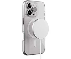 Crong Clear MAG Pro – dėklas iPhone 16 MagSafe (baltas)