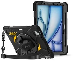Crong Defender Plus - Rugged dėklas Apple iPad Air 11" M3 2025 / M2 2024 juodos spalvos
