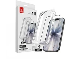 „Crong EasyShield“ 2 vnt. grūdinto stiklo pakuotė, skirta „iPhone 17“ / „iPhone 17 Pro“ / „iPhone 16 Pro“ (2 vnt.)