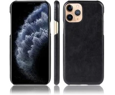 „Crong Essential“ dangtelis – PU odinis dėklas, skirtas „iPhone 11 Pro“ (juodas)