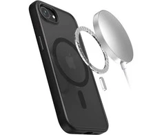 Crong Hybrid Frost MAG dangtelis – dėklas, skirtas iPhone 16e MagSafe (juodas)