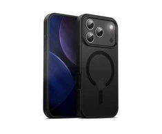 „Crong Hybrid Frost MAG“ dėklas – „MagSafe iPhone 17 Pro“ (juodas)