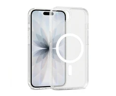 Dėklas Crong Hybrid Matte Magnetic - MagSafe Case iPhone 17e / 16e (Baltas)