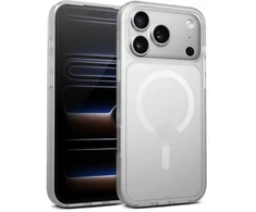 Dėklas Crong Hybrid Matte Magnetic - MagSafe iPhone 17 Pro Case (Baltas)