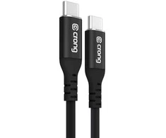 „Crong Soft Link“ – 100 W PD 5A USB-C į USB-C laidas 25 cm (juodas)