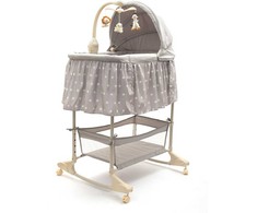 Daugiafunkcinis lopšys kūdikiui New Baby stars pilka