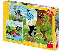 Dino Toys Dėlionė 3x55 Kurmis ir kelnaitės
