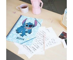 Disney Stitch – A4 formato aplankas su elastine juostele + 30 permatomų rankovių
