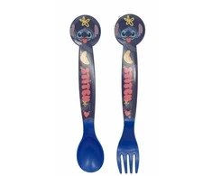 Disney Stitch – plastikinių stalo įrankių rinkinys iš Palms kolekcijos (šaukštas ir šakutė)