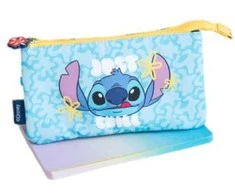 Disney Stitch Tropical – 3 skyrių pieštukų dėklas