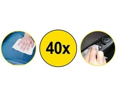 Dunlop - drėgnos servetėlės automobilio salono priežiūrai (40 vnt.)