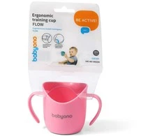 Baby Ono Babyono ergonomiškas mokomasis puodelis rožinis 1463/04