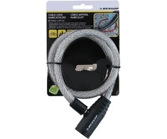 Dunlop - Keyed spiral bicycle lock 65 cm (baltas)