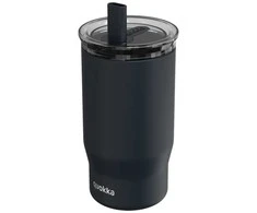 Quokka Mist - nerūdijančio plieno termo puodelis 720 ml su šiaudeliais (juodas)