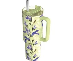 Quokka Stream – nerūdijančio plieno termo puodelis 1200 ml su šiaudeliais (Matcha)