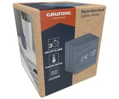 Grundig - Digital LED Alarm Clock with Thermometer and Calendar (Mėlyna)