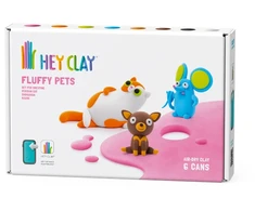 HEY CLAY Modeliavimo molis pūkuoti gyvūnai 6 vnt