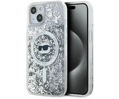Karl Lagerfeld Liquid Glitter Choupette Head MagSafe Apple iPhone 13 - dėklas telefonui skaidrus