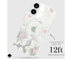 Kate Spade New York Liquid Glitter MagSafe – dėklas, skirtas iPhone 16 (Hollyhock)