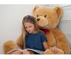 Keel Toys Pliušinis rudas meškutis su kaspinu, 120 cm