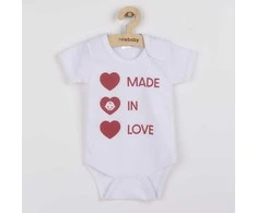 Korpusas su raštu New Baby MADE IN LOVE, dydis 86 (12-18m), 86 (12-18m)