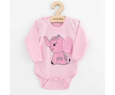 Kūdikis viso kūno su ilgomis rankovėmis New Baby Happy Elephant rožinė, 86 (12-18m)