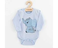 Kūdikis viso kūno su ilgomis rankovėmis New Baby Happy Elephant mėlyna, 86 (12-18m)