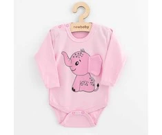 Kūdikis viso kūno su ilgomis rankovėmis New Baby Happy Elephant rožinė, 80 (9-12m)