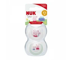 Kūdikių čiulptukas Star Peppa Pig NUK 0-6m 2 vnt, 0-6 m