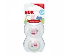 Kūdikių čiulptukas Star Peppa Pig NUK 6-18m 2 vnt., 6-18m