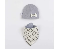 Kūdikių kepurė su kaklo skarele New Baby Missy pilka, 74 (6-9m), 74 (6-9m) dydis