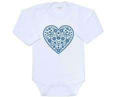 Kūdikių kombinezonas su raštu New Baby Folk Pattern Mėlyna Heart, 68 (4-6m)
