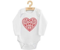 Kūdikių kombinezonas su raštu New Baby Folk Pattern Raudona Heart, 74 (6-9m)