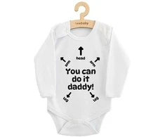 Kūdikių kombinezonas su raštu New Baby Tu gali tai padaryti tėti!, 80 (9-12m)