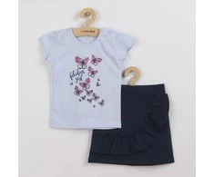 Kūdikių marškinėliai su sijonu New Baby Butterflies mėlyni, 92 (18-24m), 92 (18-24m) dydis