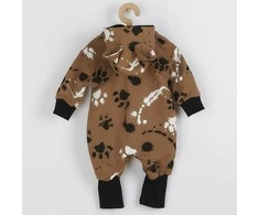 Kūdikių medvilninis kombinezonas su gobtuvu ir ausytėmis New Baby paw garstyčios, dydis 62 (3-6m), 62 (3-6m)
